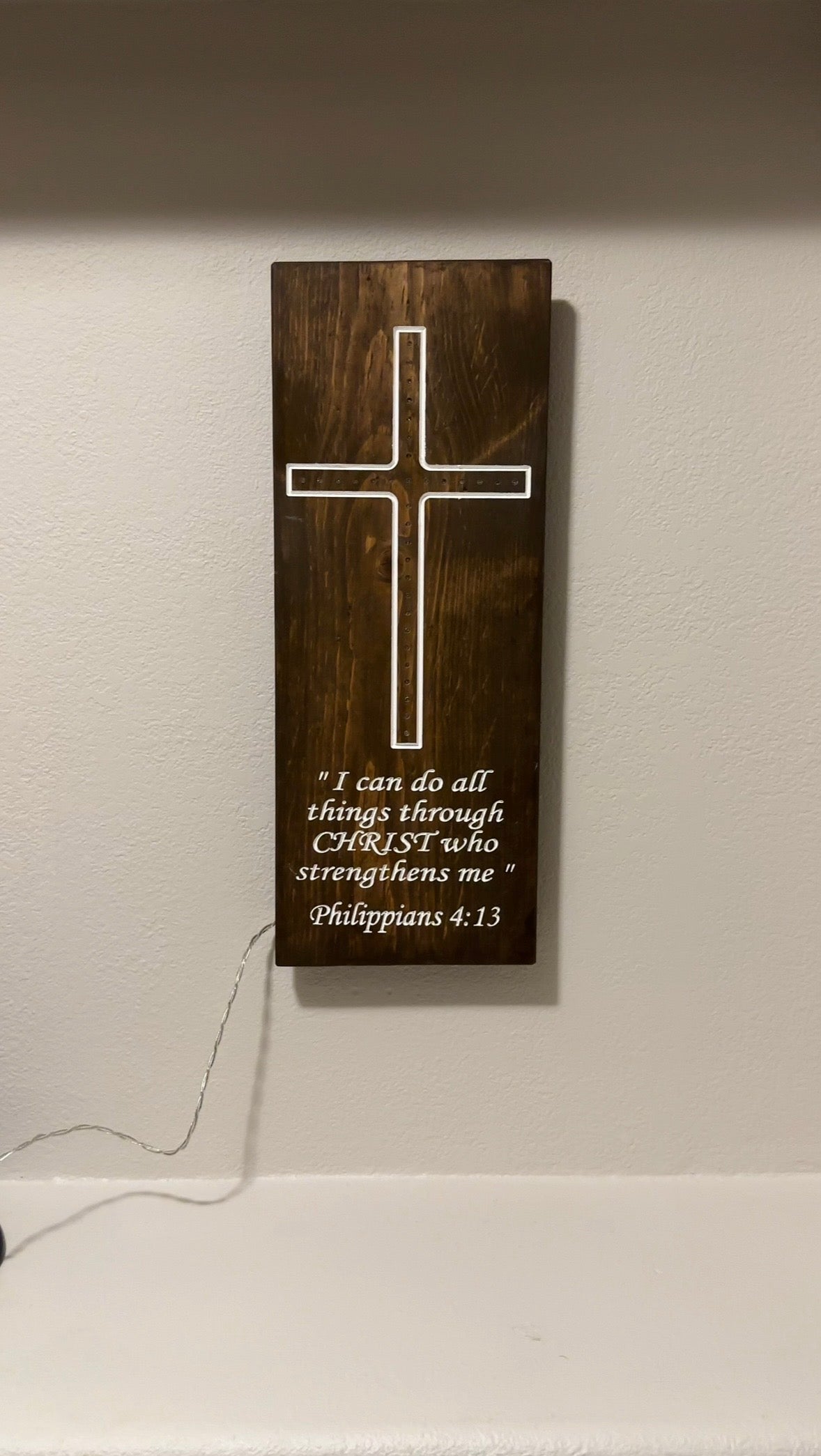 Wooden Frame LED Cross - Small