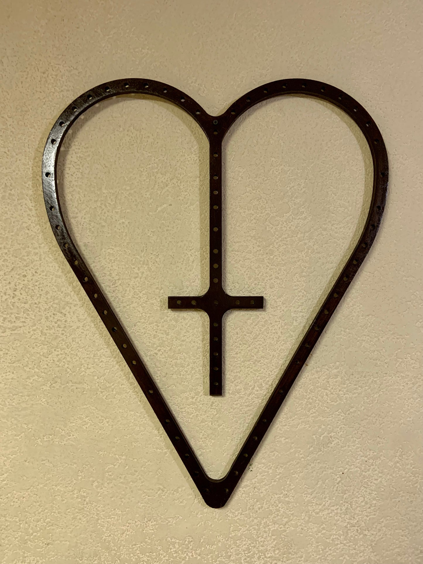 Wooden Heart-Shaped LED Rosary - Large