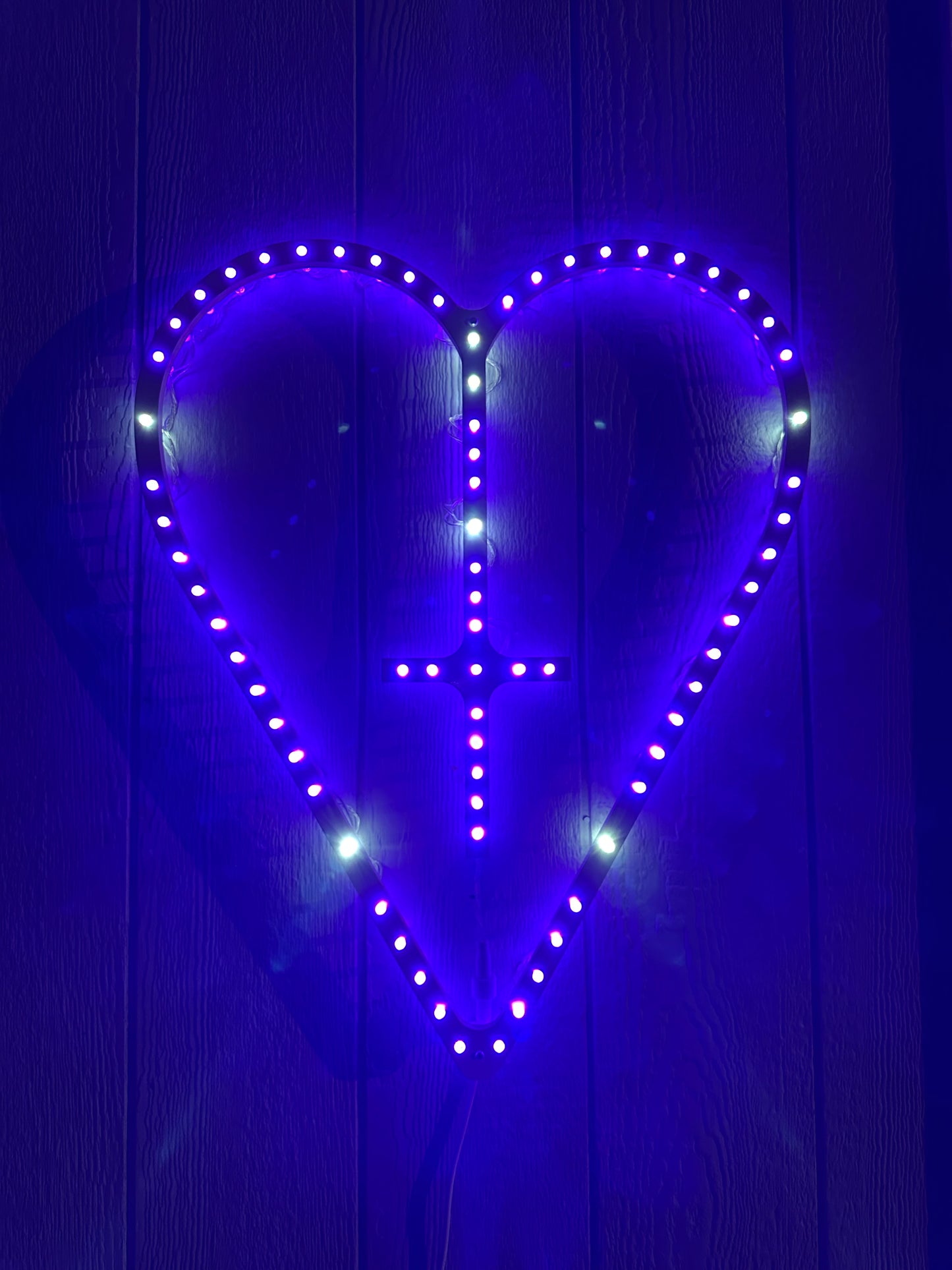 Wooden Heart-Shaped LED Rosary - Large