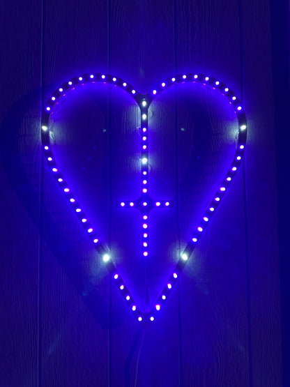 Wooden Heart-Shaped LED Rosary - Large