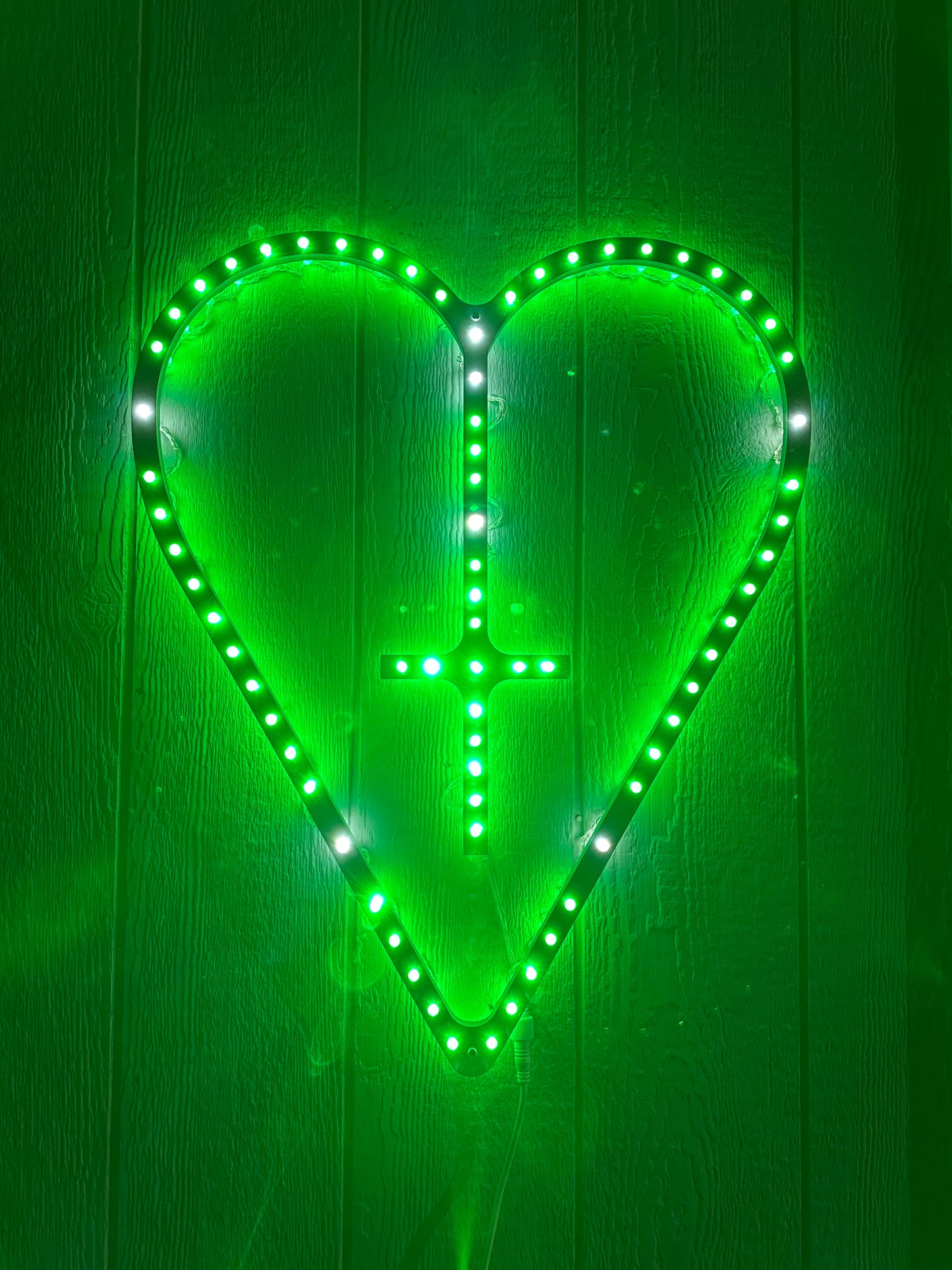 Wooden Heart-Shaped LED Rosary - Large