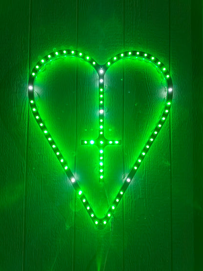 Wooden Heart-Shaped LED Rosary - Large