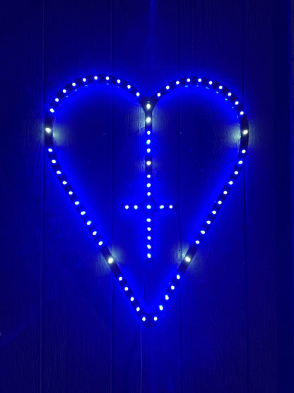 Wooden Heart-Shaped LED Rosary - Large