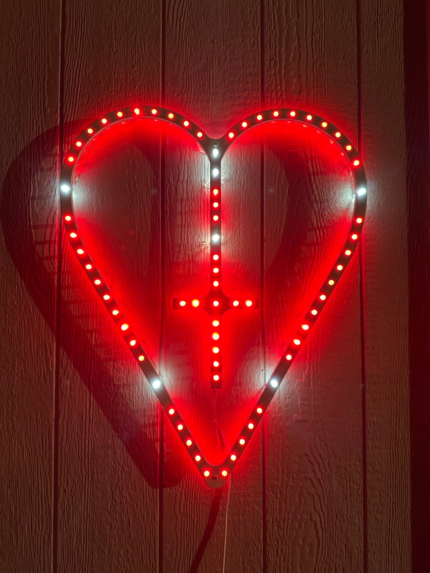 Wooden Heart-Shaped LED Rosary - Large