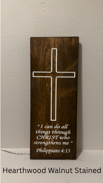 Wooden Frame LED Cross - Small