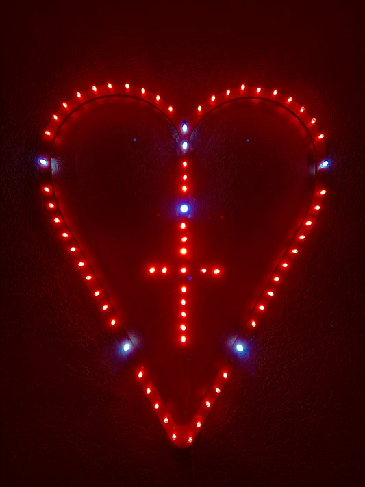 Heart-Shaped LED Rosary - Large