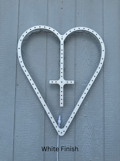 Wooden Heart-Shaped LED Rosary - Large